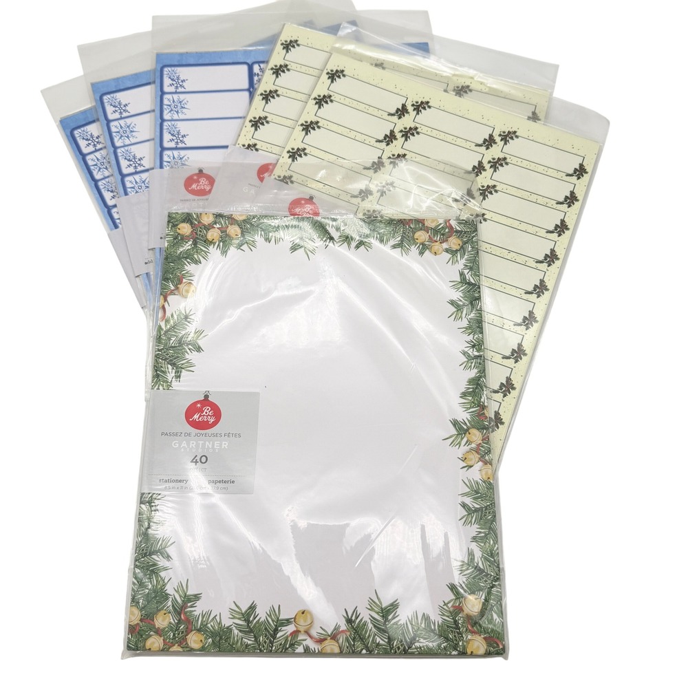 Gartner Studios Be Merry Holiday Stationery Set 40ct Paper 600ct Address Labels